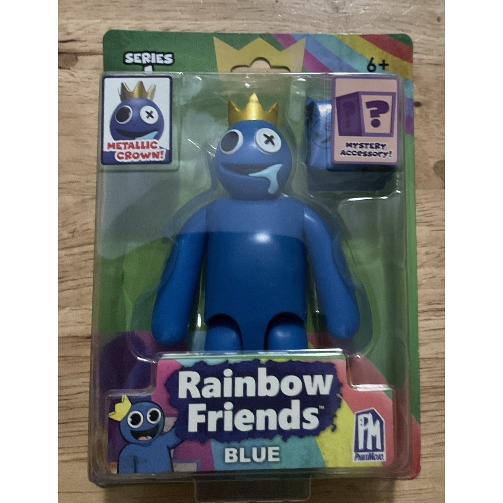 Rainbow Friends Series 1 Figure Blue With Mystery Accessory, Metallic Crown, NIP